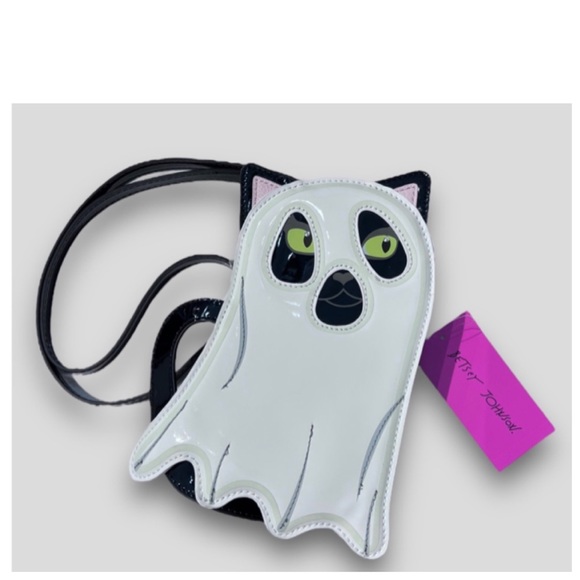 NEW Betsey Johnson Glow in The Dark Ghost Cat Crossbody Bag Purse Viral TikTok - Picture 2 of 5